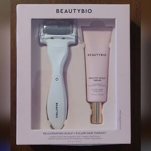 BeautyBio Scalp Microneedling Tool and Serum Set - White and Pink